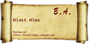 Blatt Alex névjegykártya